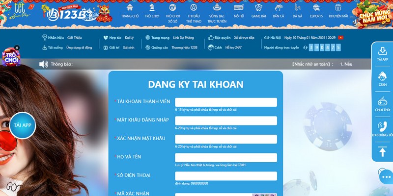 Đăng ký trở thành hội viên 123B cực kỳ đơn giản