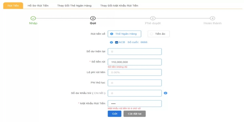 Quá trình nạp và rút tiền tại  123B cực kỳ tiện lợi